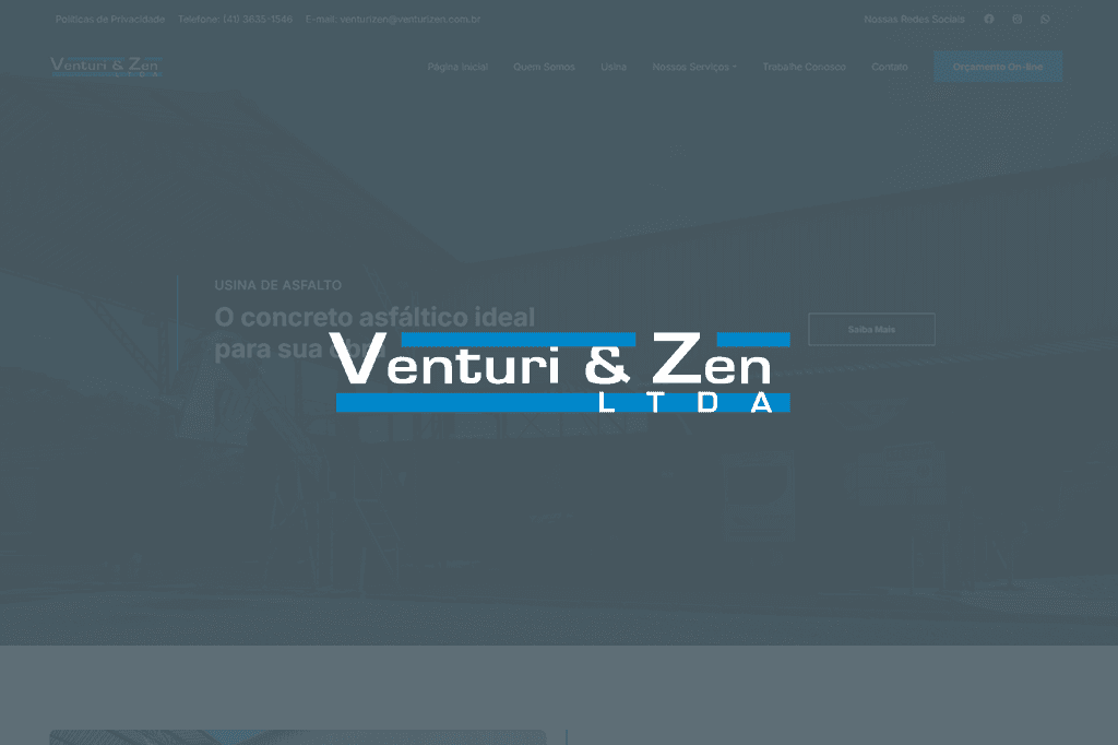 Captura de tela do site Venturi e Zen